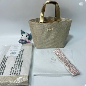 Gold Dior Beaute Tote Bag